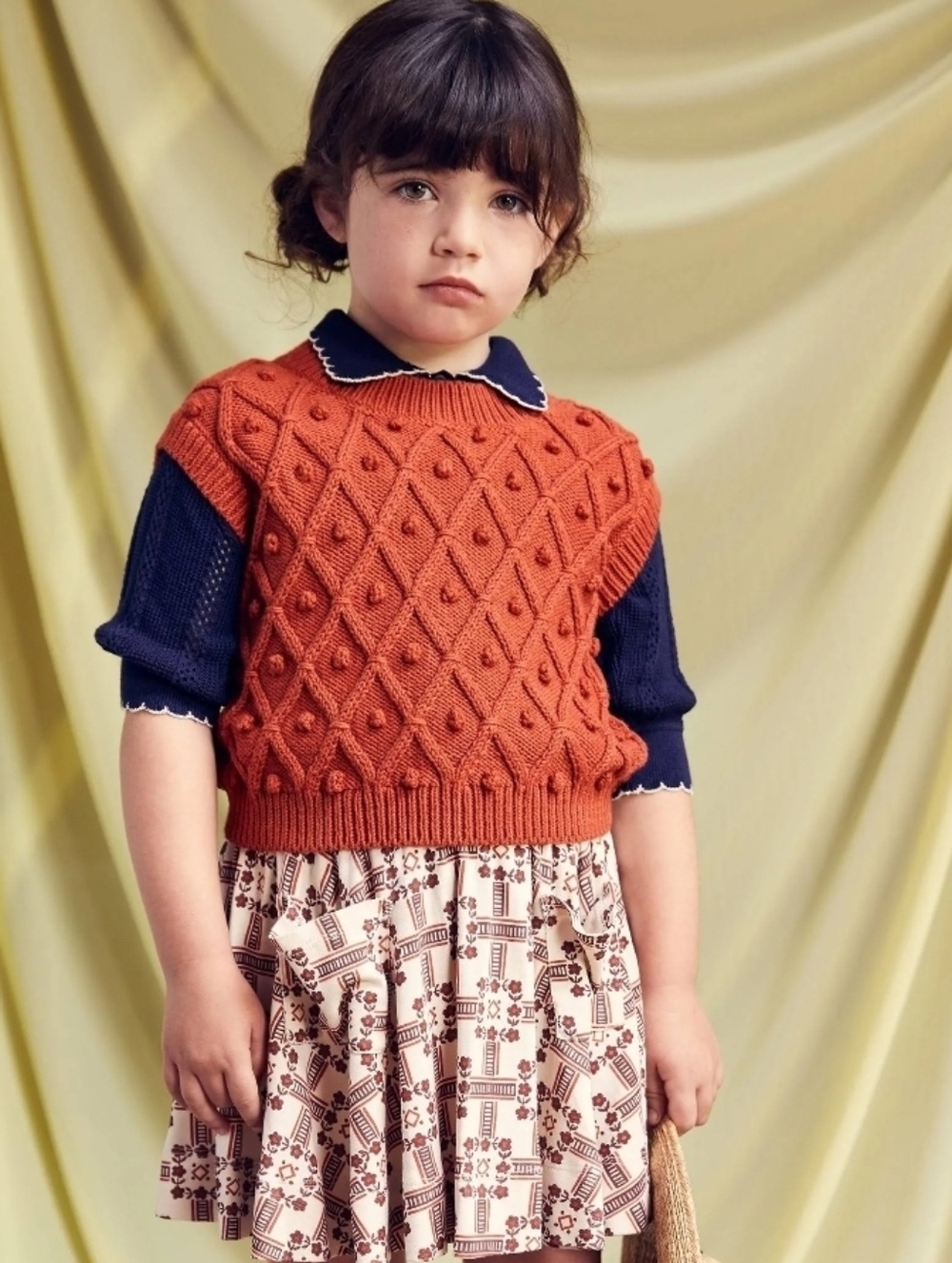 Misha & Puff Diamond Popcorn Vest - Paprika 4/5
